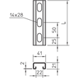 1122918 OBO MS 21 L 2M FS Profilschiene 2000x41x21 St gelocht, Schlitzweite 22mm Produktbild Additional View 1 S