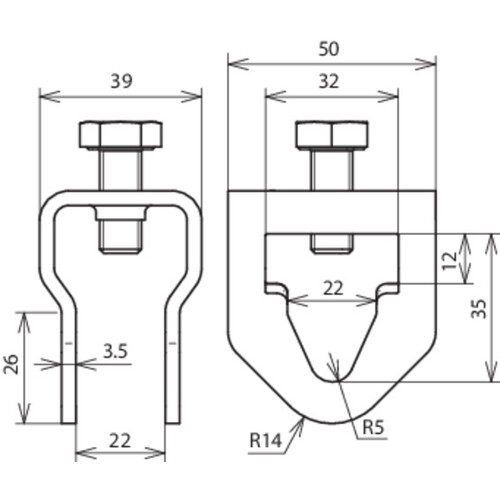 630129 Dehn Anschlussklemme zu Tiefenerder 20mm NIRO (V4A) Produktbild Additional View 1 L