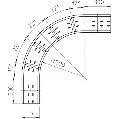 6098707 OBO WRB 90 163 FS Bogen 90°160x300 St f. Weitspannkabelrinne 160 Produktbild Additional View 1 L