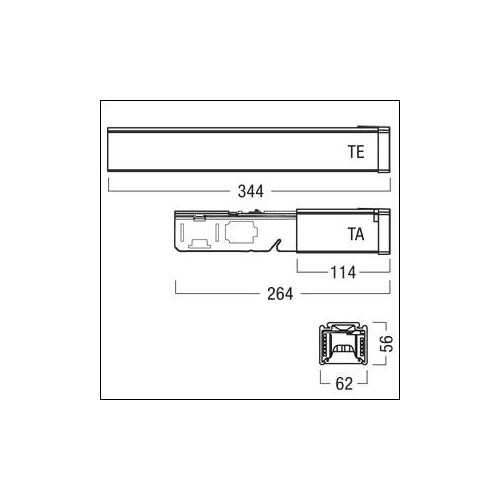 22128083 ZUMTOBEL TECTON TE WH elektr.Einspeisung Produktbild Additional View 1 L