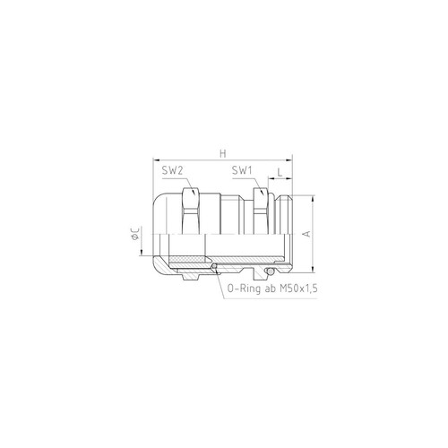 50.625ES Jacob Perfect Kabelverschraubun M25 Edelstahl IP 68 Produktbild Additional View 1 L