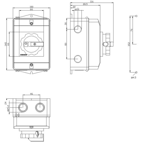 3LD2064-0TB51 Siemens Hauptschalter IP65 Produktbild Additional View 2 L