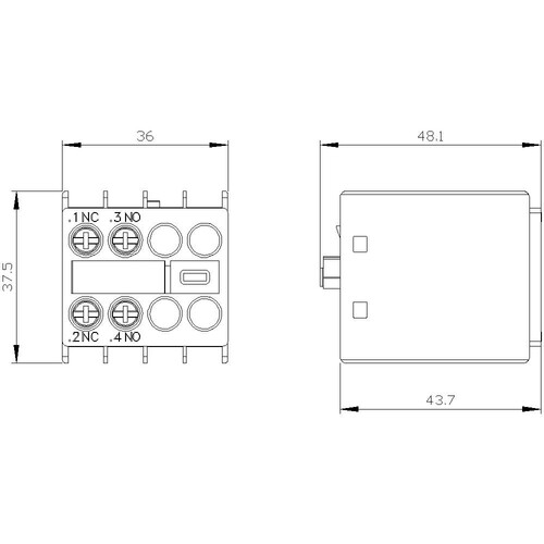 3RH2911-1HA11 SIEMENS Hilfssch.Block front 1S+1OE Produktbild Additional View 2 L