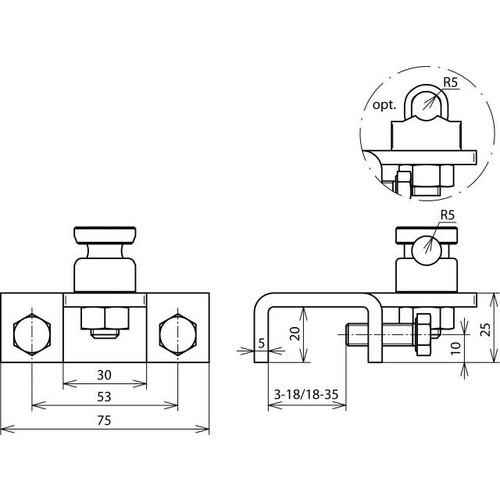 372220 Dehn Anschlussklemme für Stahlträger 3-18mm mit KS-Klemme Produktbild Additional View 1 L