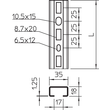 1104284 OBO 1268 L 300 FS Profilschiene 300x35x18 gelocht Schlitzweite 17mm Produktbild Additional View 1 S