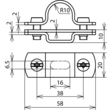 275229 DEHN Leitungshalter f. HVI-Leitun D 20mm m Langloch a16x6,5mm NIRO Produktbild Additional View 2 S