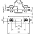 275229 DEHN Leitungshalter f. HVI-Leitun D 20mm m Langloch a16x6,5mm NIRO Produktbild Additional View 1 S