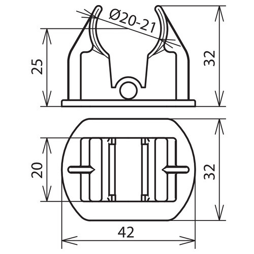 253026 DEHN Adapter D 20mm f. HVI-Leitun z. Aufschnappen a. Dachleitungshatler FB Produktbild Additional View 2 L