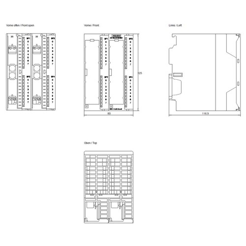 6ES7322-1FL00-0AA0 SIEMENS Simatic S7-30 Digitalausgabe SM 322 32DA 2x20pol. Produktbild Additional View 1 L