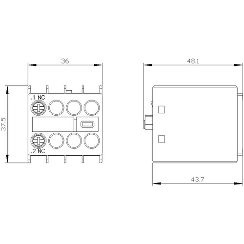 3RH2911-1HA01 SIEMENS Hilfssch. Bl. Front 1OE Stromb. 1OE für Hilfs-und Moto Produktbild Additional View 2 L