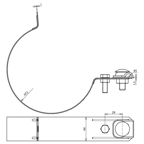 420207 DEHN Regenrohrschelle Zweimetall 100MM Cu/ST/tZn Produktbild Additional View 1 L