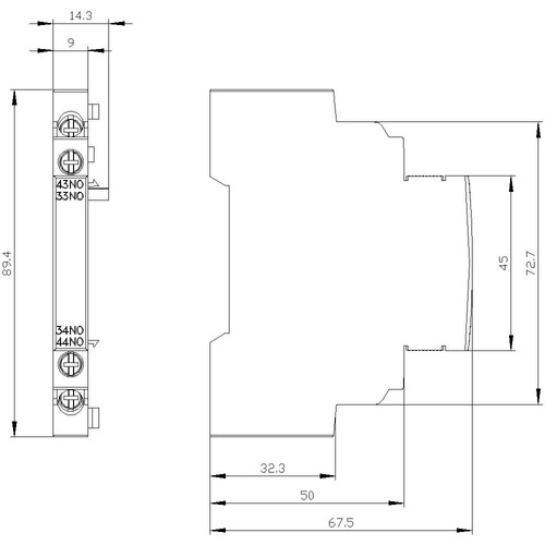 3RV2901-1B Siemens Hilfsschalter zu Motorschutz 2S Produktbild Additional View 2 L