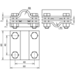 319219 DEHN Kreuzklemme 8-10/16 16/FL30 Niro (V4A) M8 3-teil. Produktbild Additional View 1 S