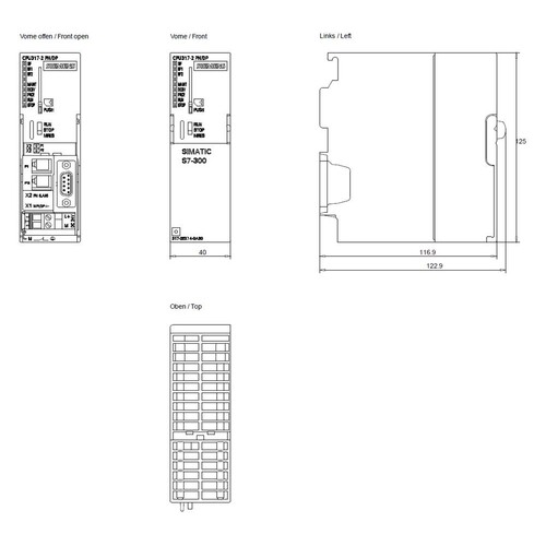 6ES7317-2EK14-0AB0 Siemens Simatic S7-300 CPU 317-2PN/DP 1MB Ram Produktbild Additional View 1 L