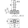 478129 DEHN Erdungs-Anschlussklemme mit Gewindebolzen M12 Produktbild Additional View 1 S