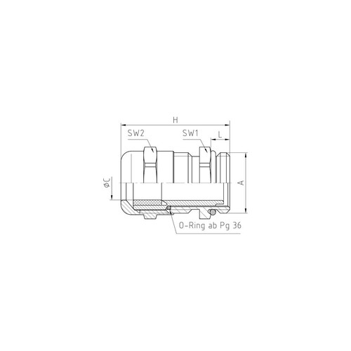 50.009 Jacob Anbauverschraubung PG9 Messing vern. Produktbild Additional View 1 L