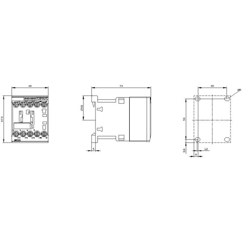 3RT2015-1AP01 Siemens Schütz Gr.S00 3kW 7A 230VAC 1S HK Produktbild Additional View 2 L