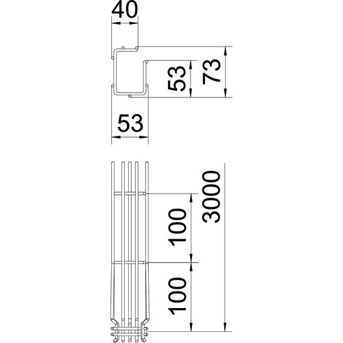 6005538 OBP G-Gitterrinne G-GRM 75 50 G 75x50x3000 mm Produktbild Additional View 1 L