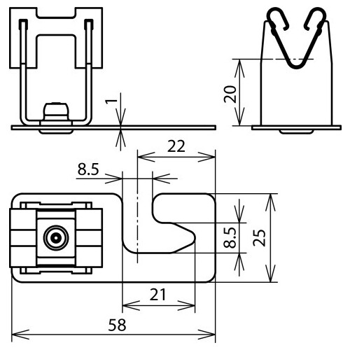 206339 DEHN Dachleitungshalter f. Well- platten Profil 5/8 DEHNgrip Rd 8mm NIRO Produktbild Additional View 1 L