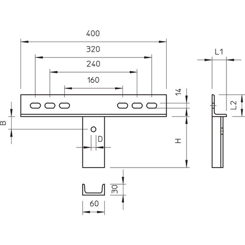 6346715 OBO KA-AW 30 FT Adapterplatte St für Wandausleger Produktbild Additional View 1 L