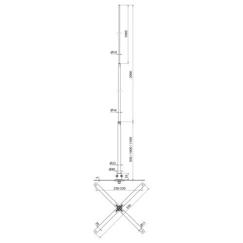 123425 DEHN Fangstange m.Stativ,2500mm Dachneigung max 10° AL/NIRO Produktbild Additional View 1 L