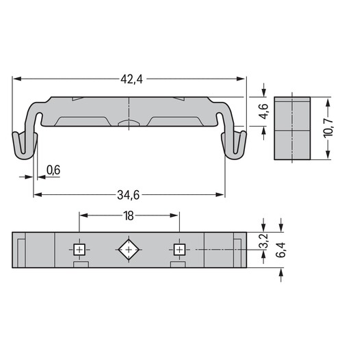 209-120 Wago Montagefuss für TS35 Produktbild Additional View 1 L