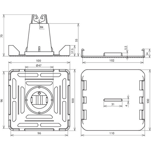 253030 DEHN KF für Dachleitungsträger 3,5mm        (2 teilig) Produktbild Additional View 2 L