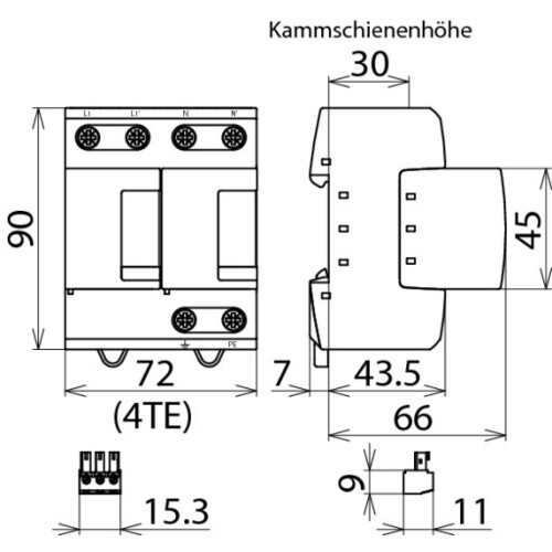 951205 DEHN Kombiableiter Dehnventil M TN 255 FM Produktbild Additional View 2 L