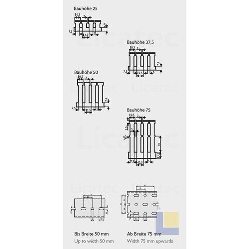 7672-1 LICATEC Verdrahtungskanal HF 50x75mm BxH Produktbild Additional View 1 L