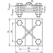 321045 DEHN Kreuzklemme 3-teilig St/tzn 8-10/30-40mm rd/fl Produktbild Additional View 2 S