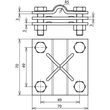 321045 DEHN Kreuzklemme 3-teilig St/tzn 8-10/30-40mm rd/fl Produktbild Additional View 1 S