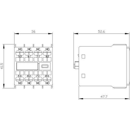 3RH2911-2GA22 SIEMENS HILFSSCH.BL. FRONT 2S+2OE 1S, 1OE, 1OE, 1S, FUER HILFSSCH. Produktbild Additional View 2 L