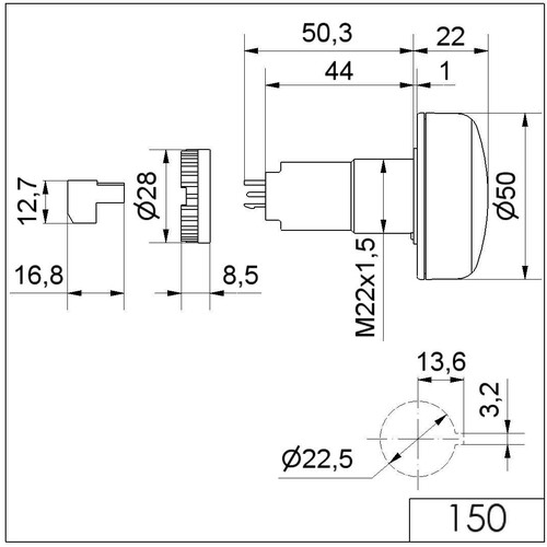 WE150 300 55 WERMA LED-Summer EM Dauerton 24V DC YE gelb Produktbild Additional View 1 L