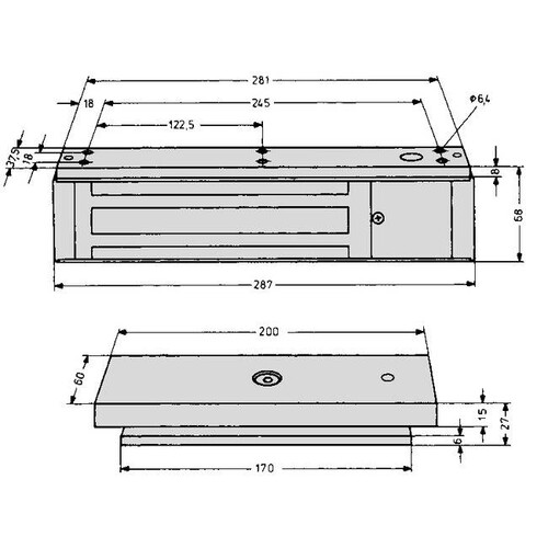 828-------44F90 EffEff Flächenhaftmagnet m. Gegenplatte m. Hall-Sensor 12/24 V DC Produktbild Additional View 1 L