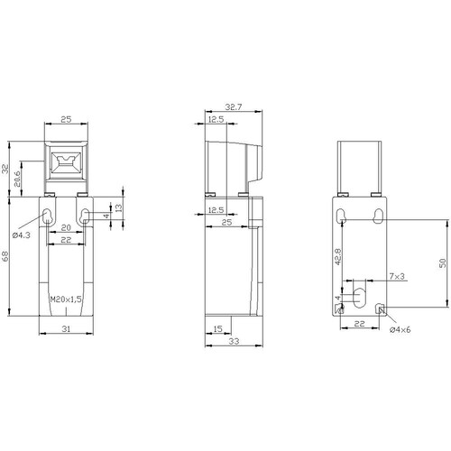 3SE5232-0QV40 SIEMENS Sicherheitsposi- tionsschalter getrennter Betätig. 1S+2Ö Produktbild Additional View 2 L