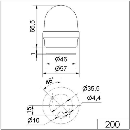 200.100.00 Werma Dauerleuchte rot Produktbild Additional View 1 L