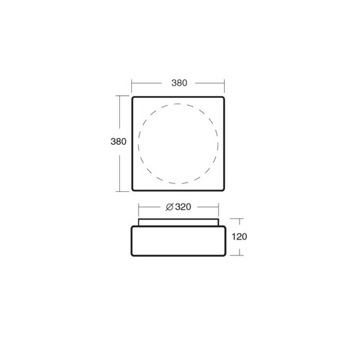 789-42310 Molto Luce Deckenleuchte 2x A60 ECO E27 230V 57W 380x380mm Produktbild Additional View 1 L