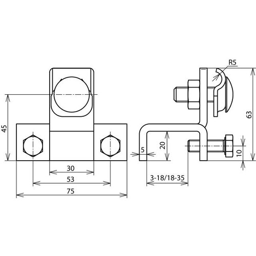 372149 Dehn Anschlussklemmen für Stahlträger 18-35mm niro Rd.6-10mm Produktbild Additional View 1 L