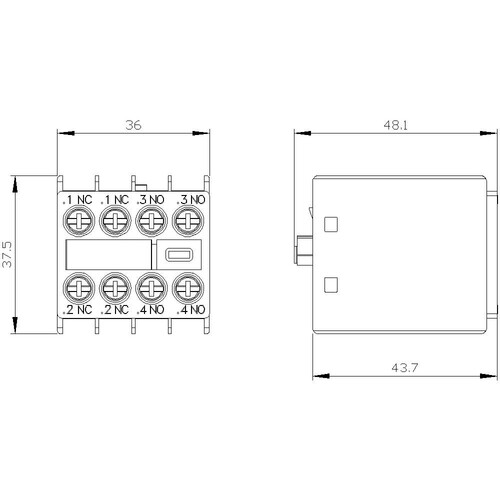 3RH2911-1HA22 Siemens Hilfsschalter 2S+2Ö für Schütze 3RT2 und 3RH2 Produktbild Additional View 2 L