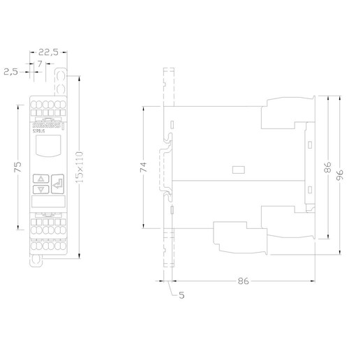 3UG4633-2AL30 SIEMENS Digitales Überwach ungsrelais Spanungsüberwachung 22,5mm Produktbild Additional View 1 L