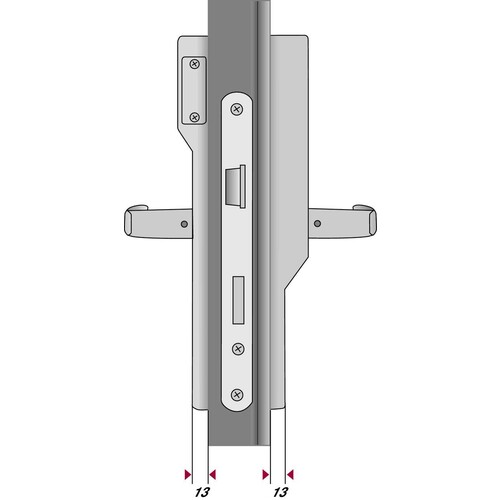 495108----93B87 EffEff Türcodebeschlag IP40 Türblattdicke 38-50 mm Ausführung B Produktbild Additional View 1 L