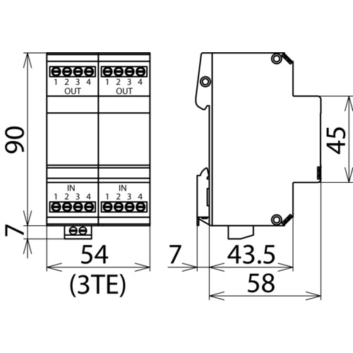 918401 Dehn BVT RS485 5 ÜS-Ableiter  BLITZDUCTOR VT Produktbild Additional View 2 L