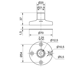 WE97584090 WERMA Fuß für Rohr D25mm Kunststoff BK Produktbild