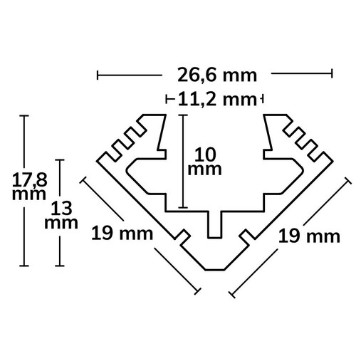 111364 ISOLED Montageprofil ECK eloxiert L2000mm Produktbild Additional View 1 L