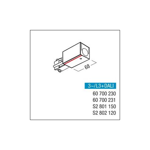 S2801150 Zumtobel 3PH EINSP L WH Anfangseinspeisung Schutzleiter links Produktbild Additional View 1 L