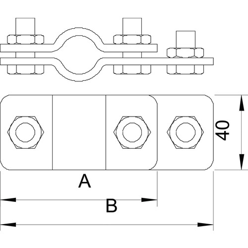 5001412 OBO 2730 25 FT Anschlussschelle 25mm für OMEX-Erder Produktbild Additional View 1 L