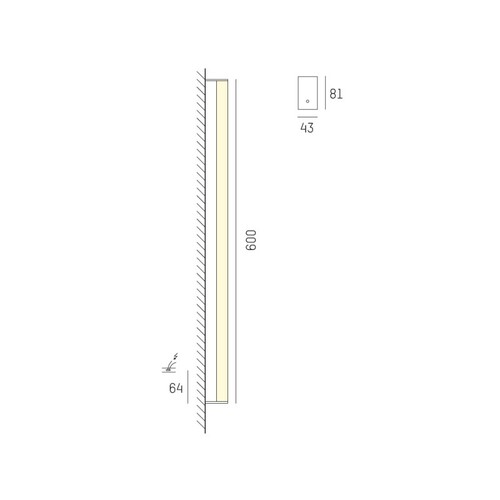 576-0198 MOLTO LUCE PARI W/DL alu eloxie 1x LED 12W 600x43x81 IP44 3000K Produktbild Additional View 1 L