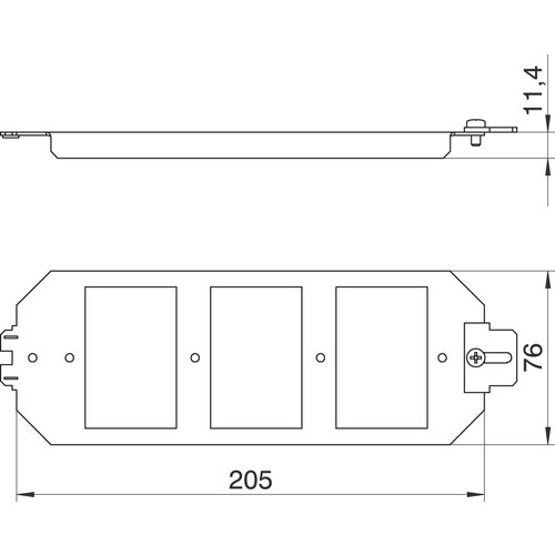 7407840 OBO Montageträger MUT3 für Anschlussbuchsen der Datentechnik Produktbild Additional View 1 L