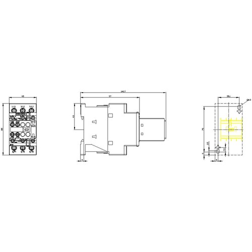 3RT2025-1AB04 SIEMENS Schütz AC-3 7,5KW 400V 2S+2Ö AC24V 50HZ 3pol. BGR. S0 Produktbild Additional View 2 L