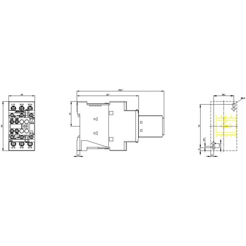 3RT2025-1BB44 SIEMENS Schütz AC-3 7,5KW 400V 2S+2Ö DC 24V 3pol. BGR. S0 Produktbild Additional View 2 L